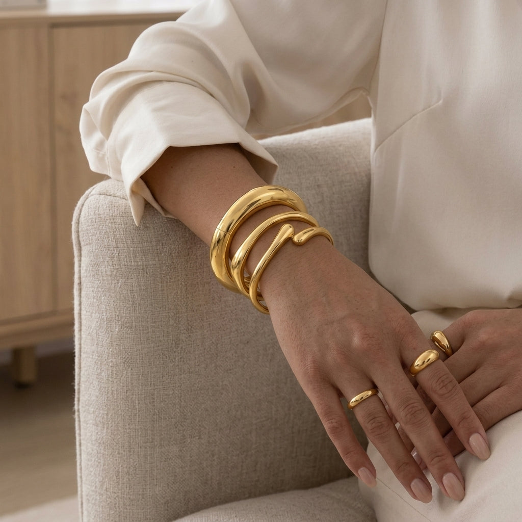 3pc Adjustable Hinge Bangle Stack