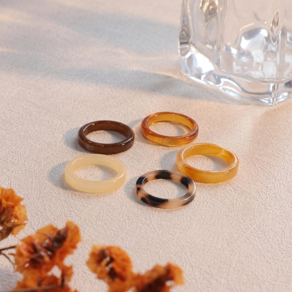 20pc Autumn Inspired Resin Ring Stack