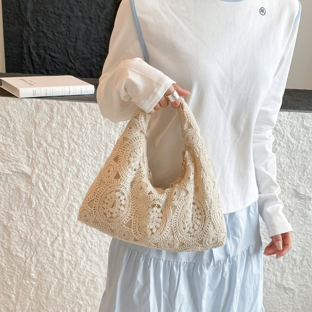 Boho Woven Floral Hand Bag