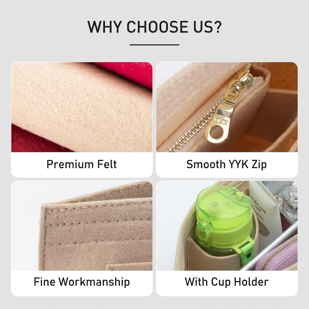 Inner Felt Bag Organizer for Hand Bags