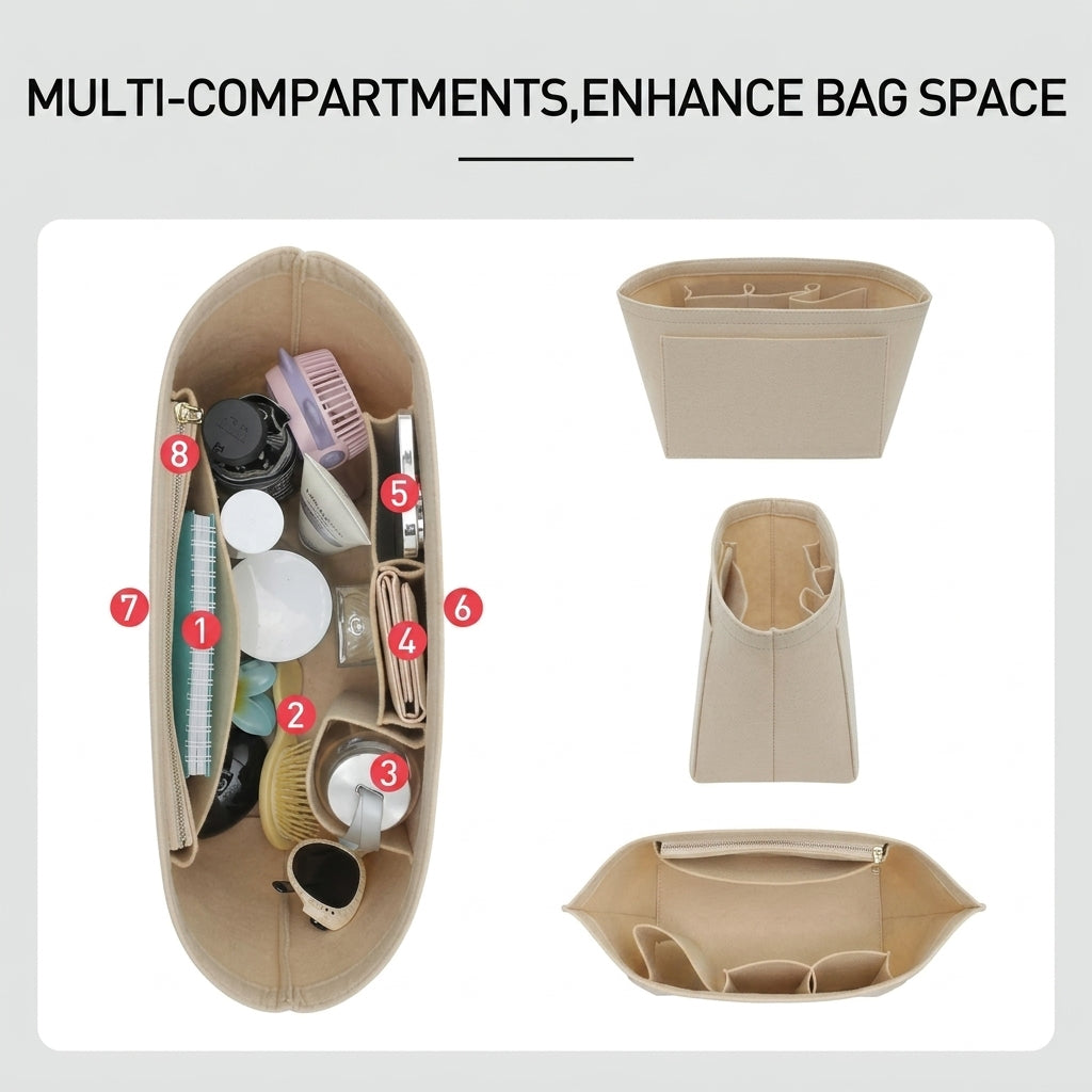 Inner Felt Bag Organizer for Hand Bags
