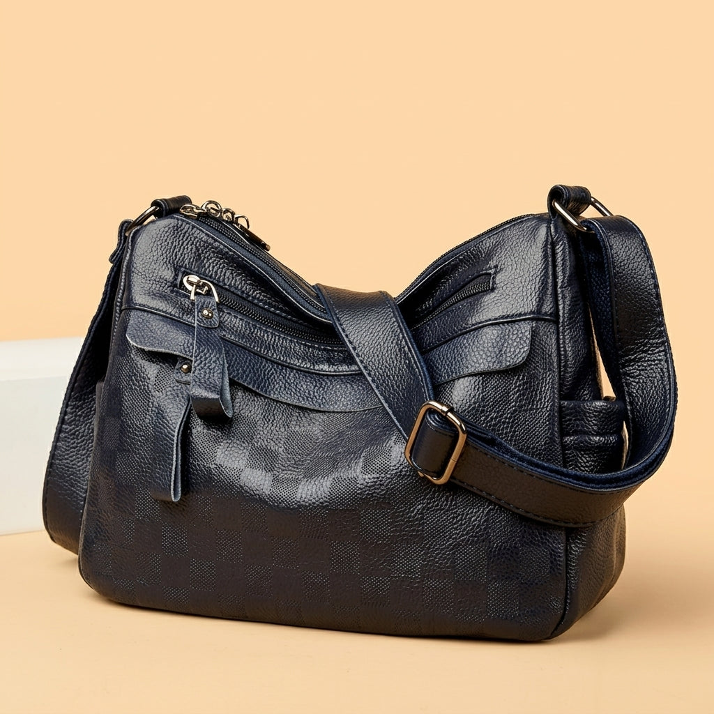Minimal Checkered Shoulder Bag