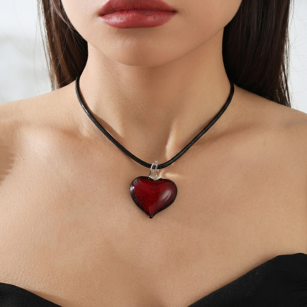 Love Heart Rope Necklace