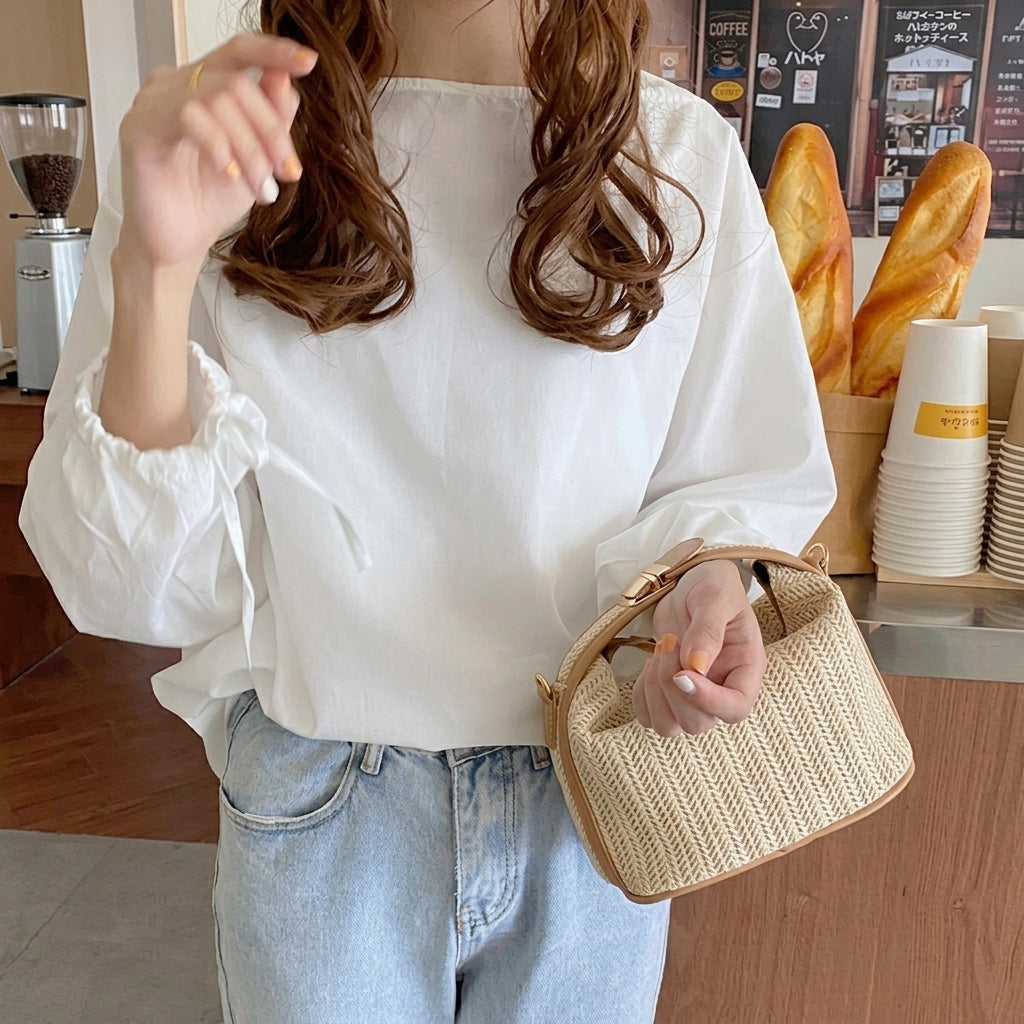 Boho Rattan Straw Cross Body Bag
