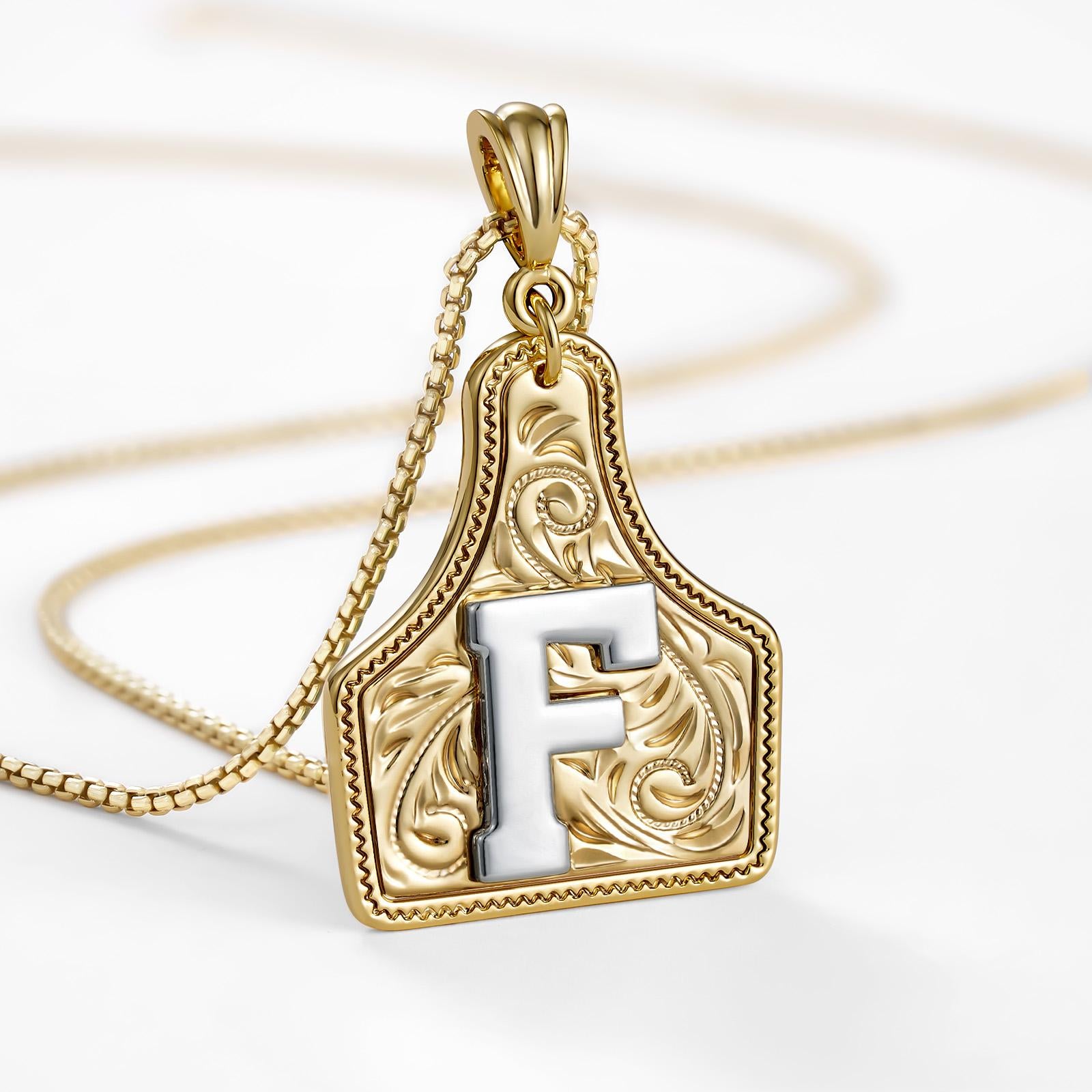 14k Elegant Cowgirl Initial Necklace