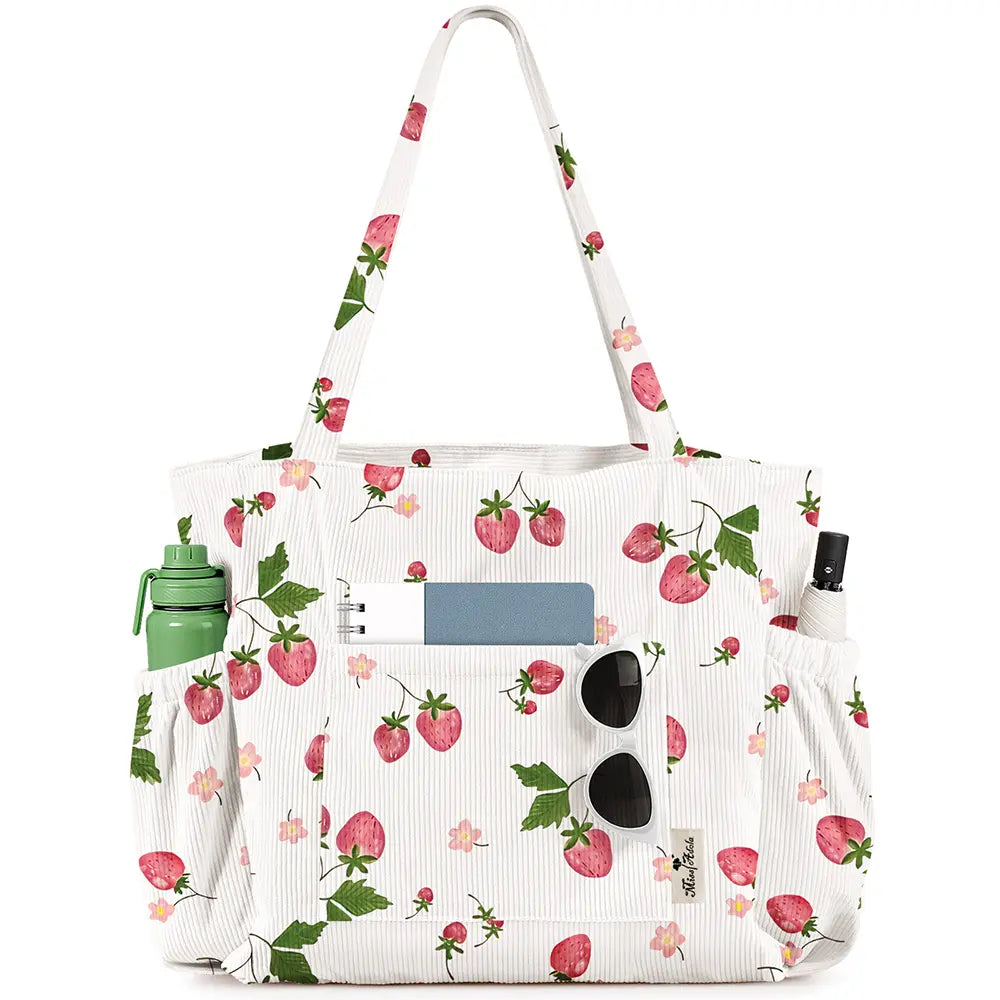 Casual Patterned Zipper Tote Bag