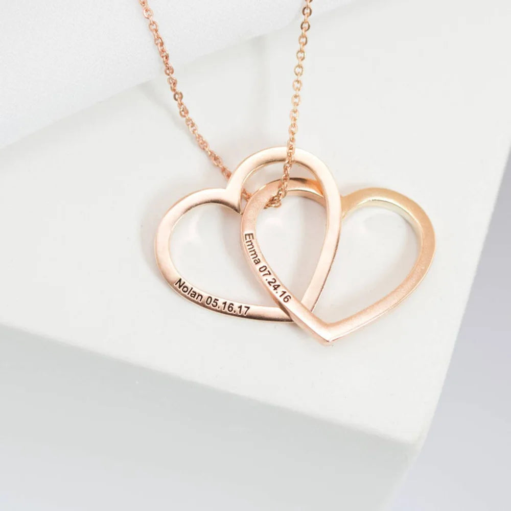 Personalized Heart Stack Necklace