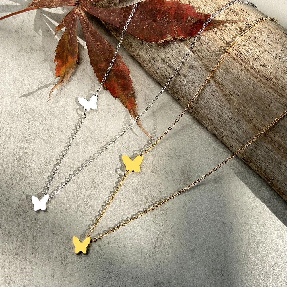 Dainty Fluttering Butterfly Necklace