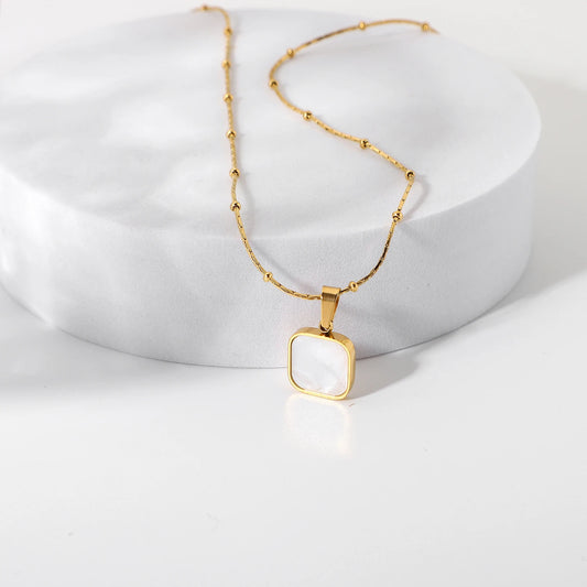 Dainty Shell Square Satellite Chain Necklace