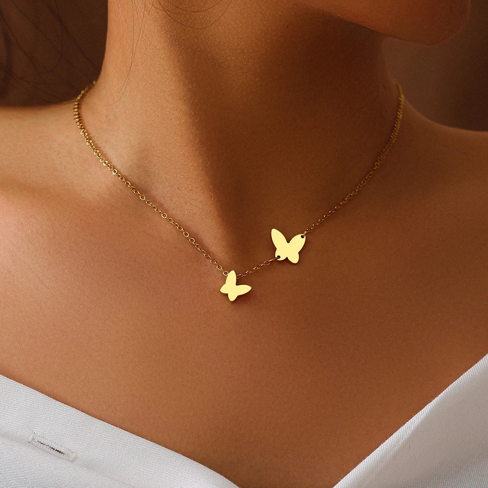 Dainty Fluttering Butterfly Necklace