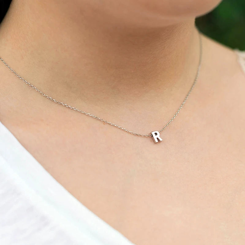 Dainty Minimal Letter Initial Necklace