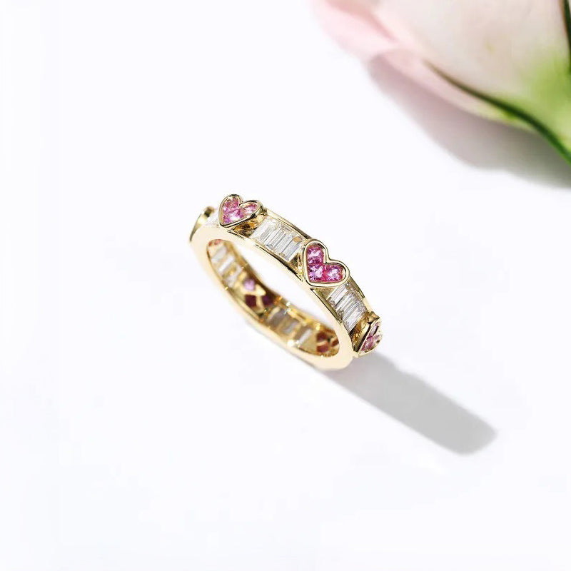 Classy Heart Wrap Baguette Diamond Ring