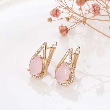 Dainty Rose Gold Water Drop Earrings