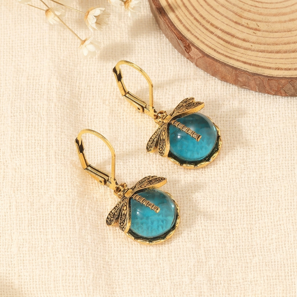 Dainty Dragonfly Crystal Earrings