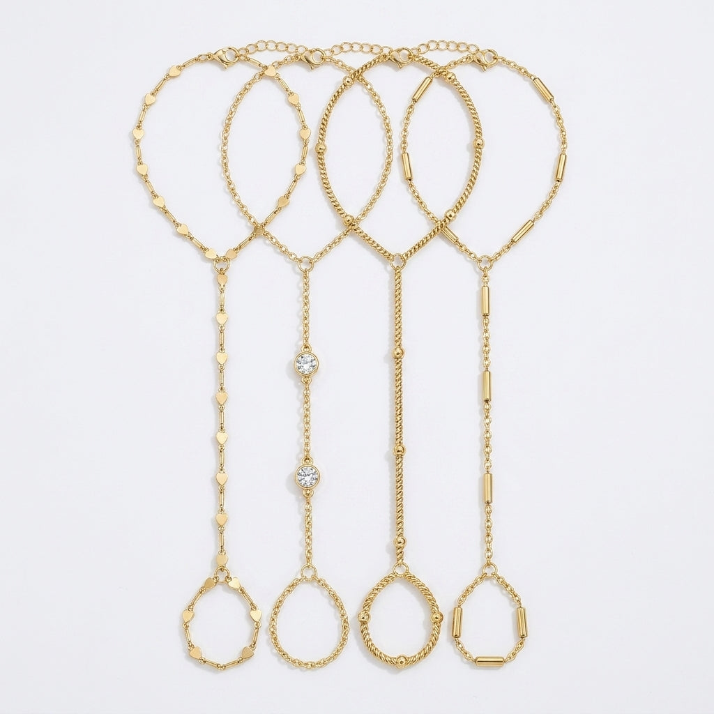 4pc Dainty Hand Chain Set