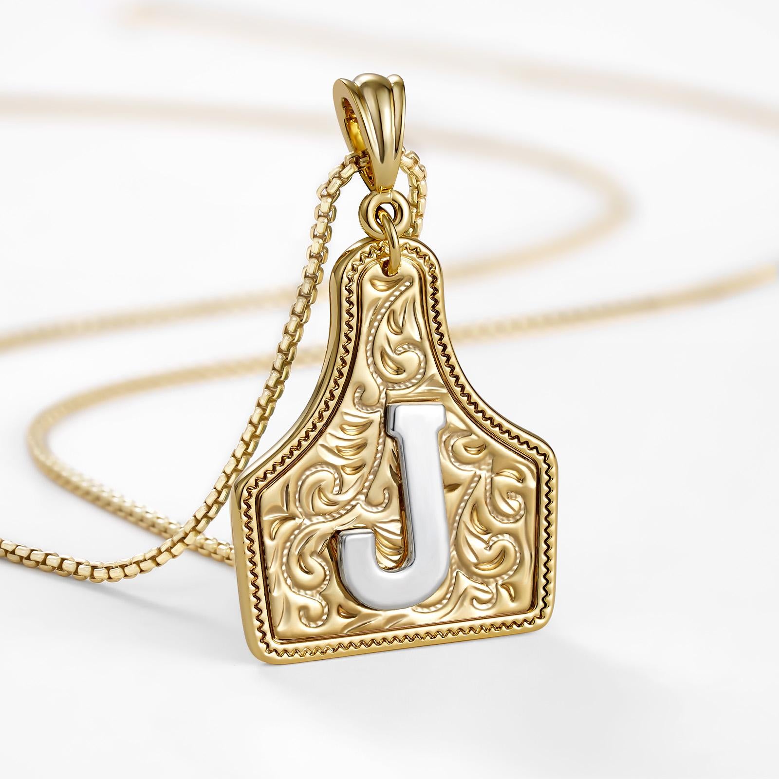 14k Elegant Cowgirl Initial Necklace