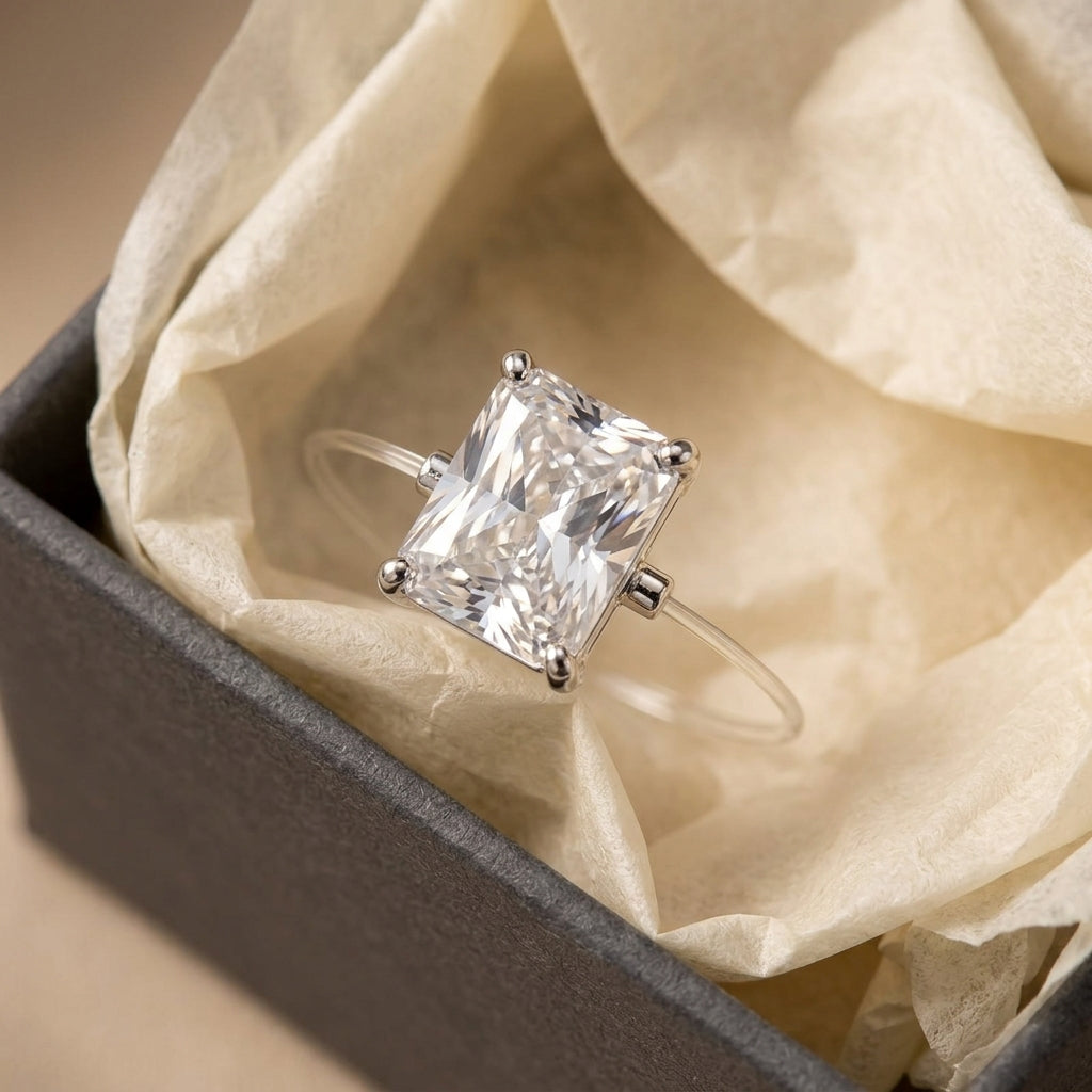 Elegant Floating Radiant Cut Ring