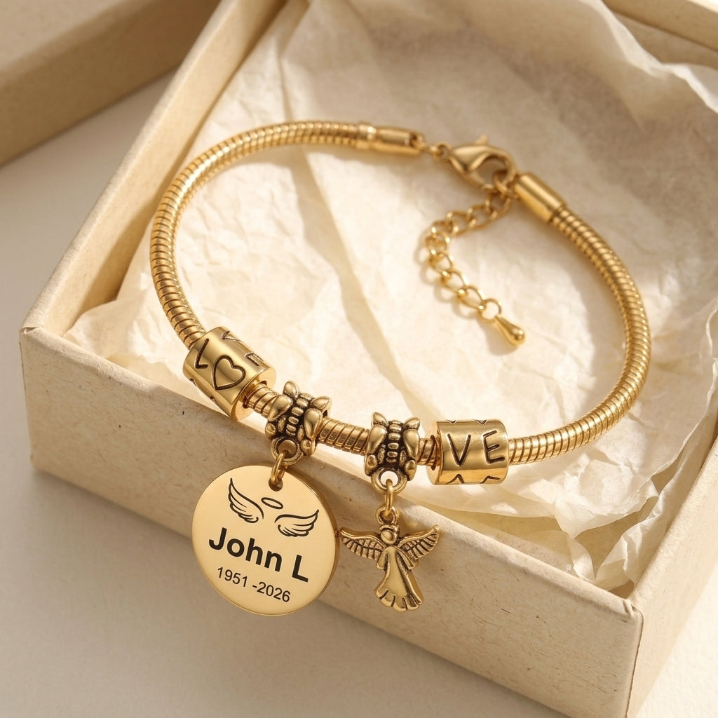 Elegant Personalized Memorial Charm Bracelet