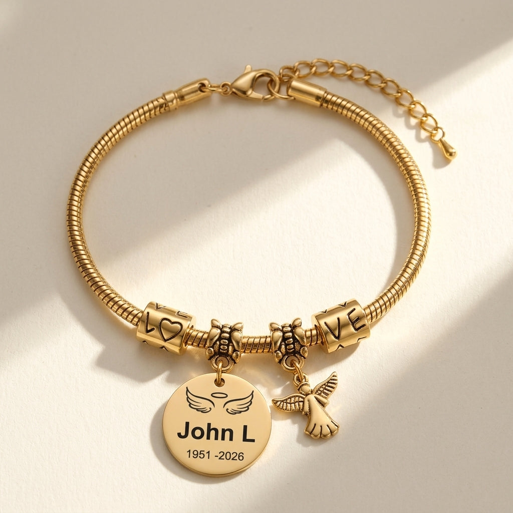 Elegant Personalized Memorial Charm Bracelet