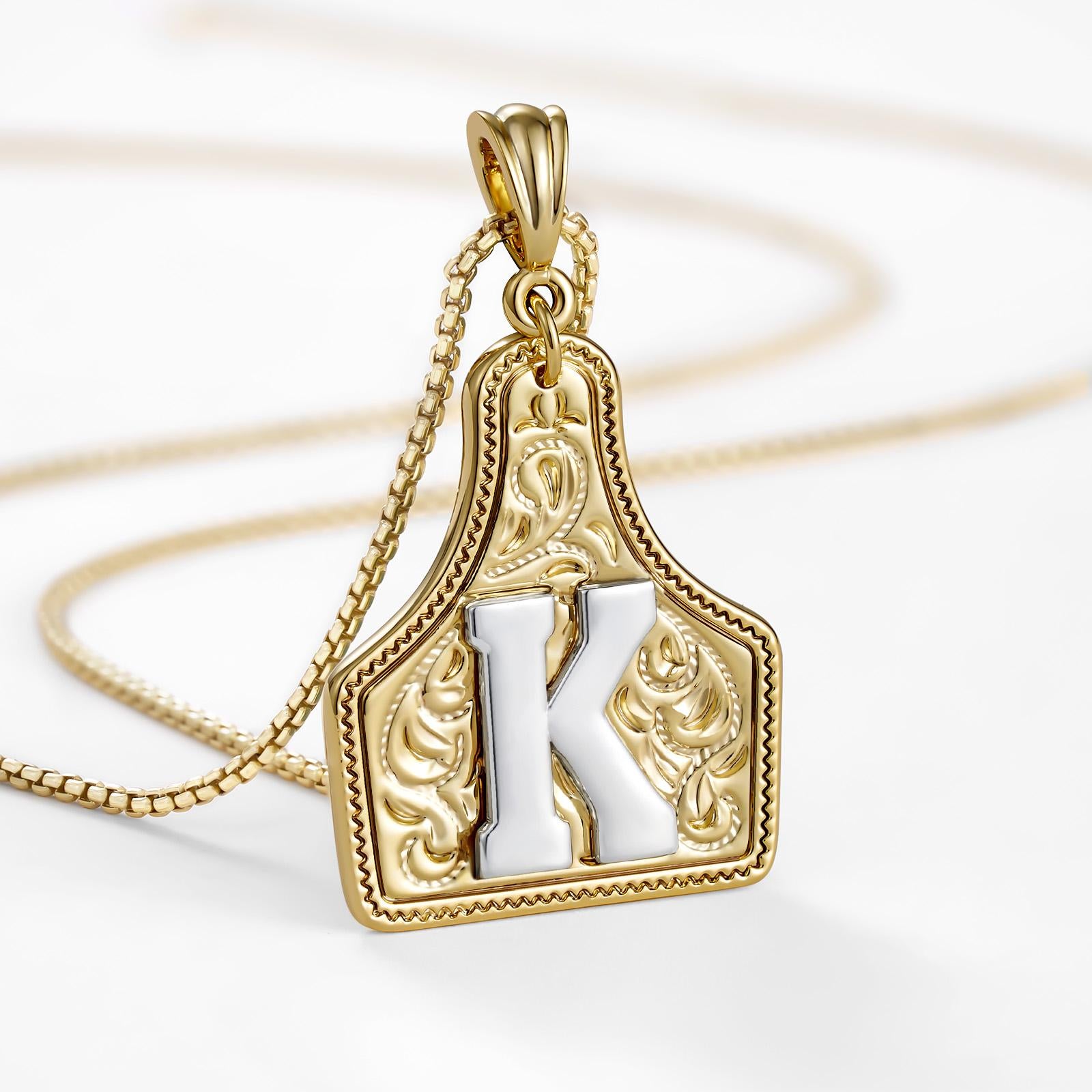14k Elegant Cowgirl Initial Necklace
