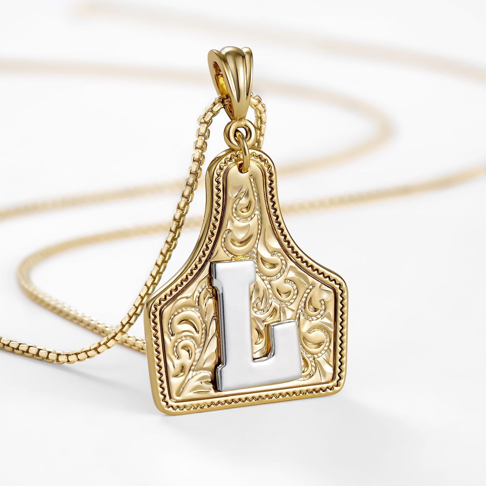 14k Elegant Cowgirl Initial Necklace