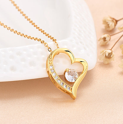 Dainty Diamond Symbolic Love Heart Necklace