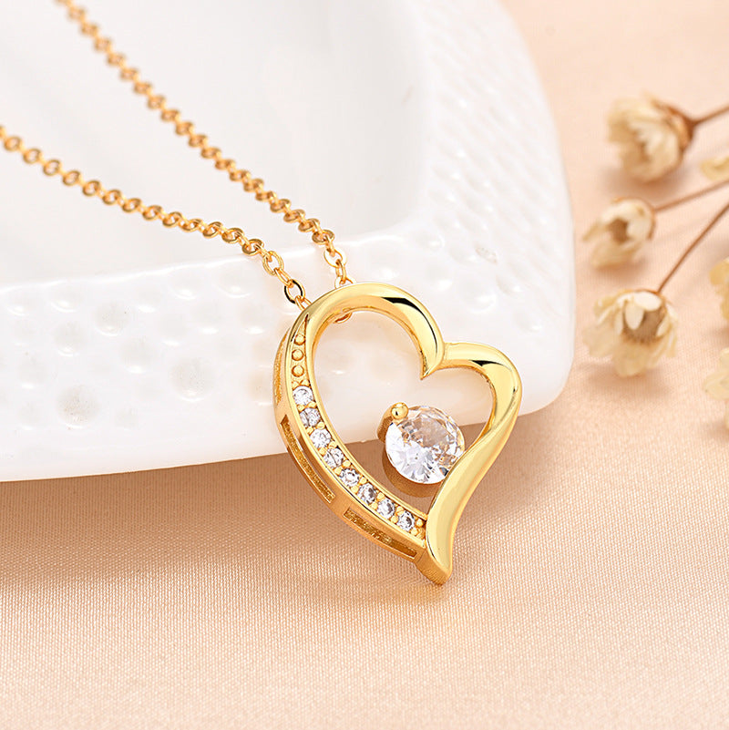 Eternal Rose Box "To My Love" With Diamond Heart Necklace