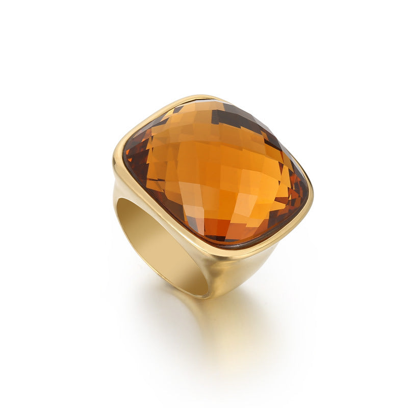 Boho Crystal Square Ring