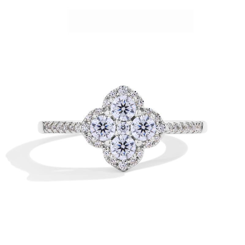 S925 Elegant Clover Moissanite Ring