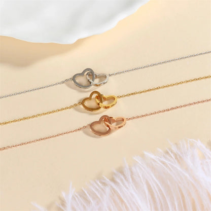 Dual Hearts Engraved Personalized Necklace