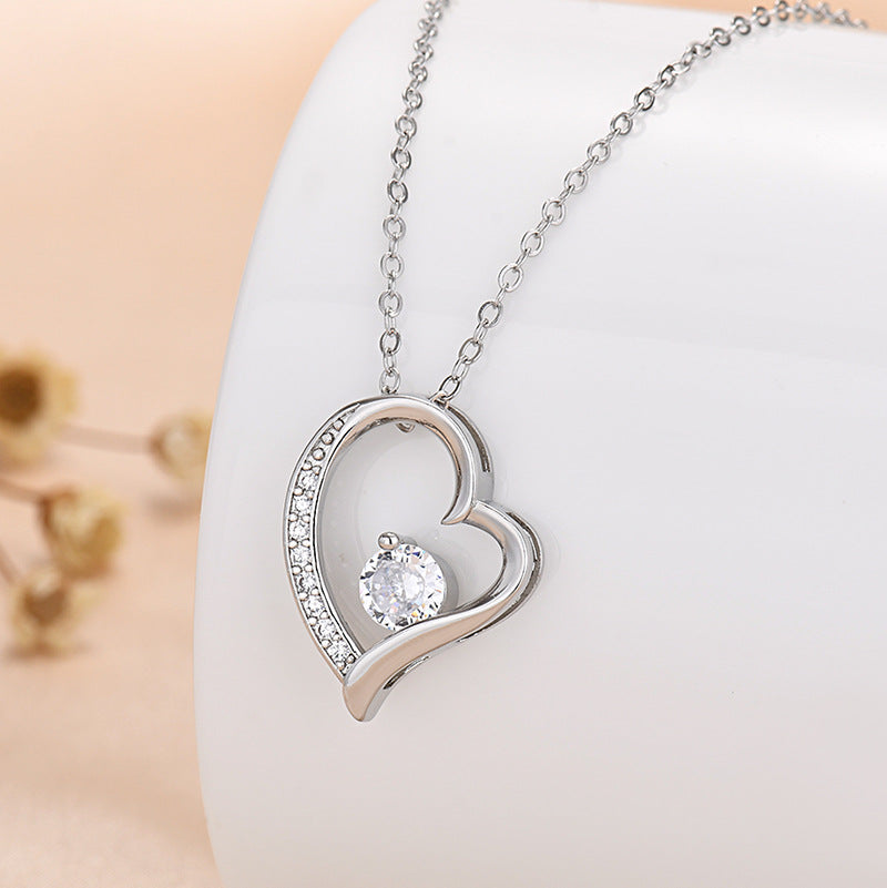 Eternal Rose Box "To My Love" With Diamond Heart Necklace