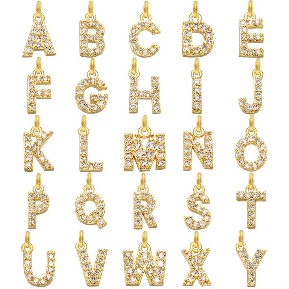 Dainty Diamond Letter Initial Herringbone Necklace