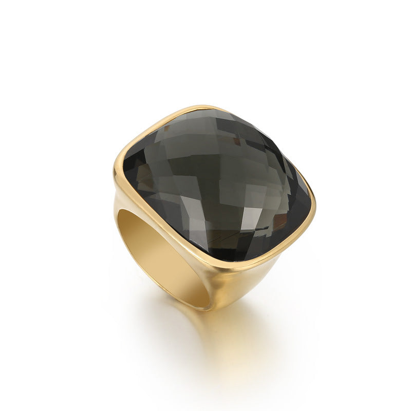 Boho Crystal Square Ring