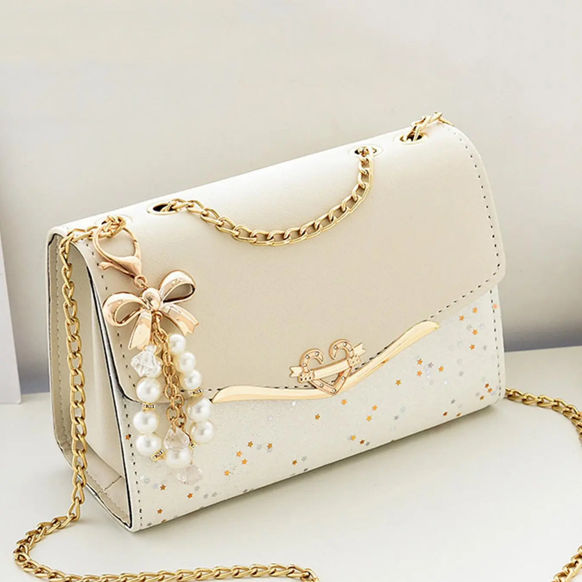 Elegant Star Glitter Chain Strap Bag