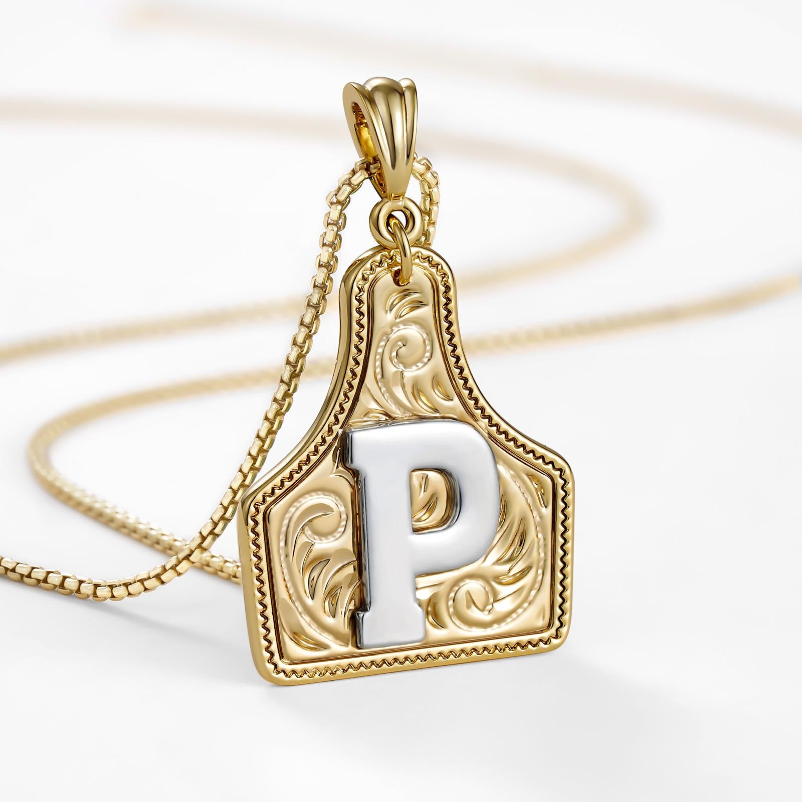 14k Elegant Cowgirl Initial Necklace