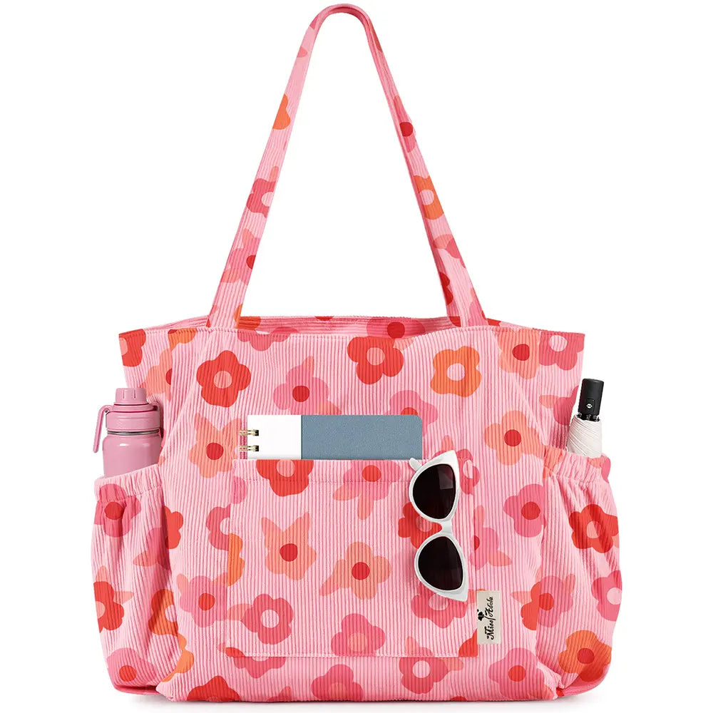 Casual Patterned Zipper Tote Bag