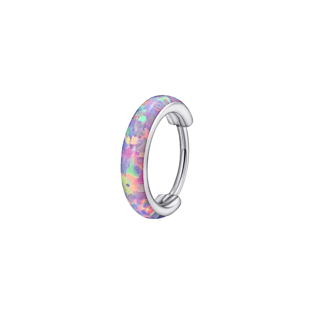 Chunky Opal Hinged Nose Hoop
