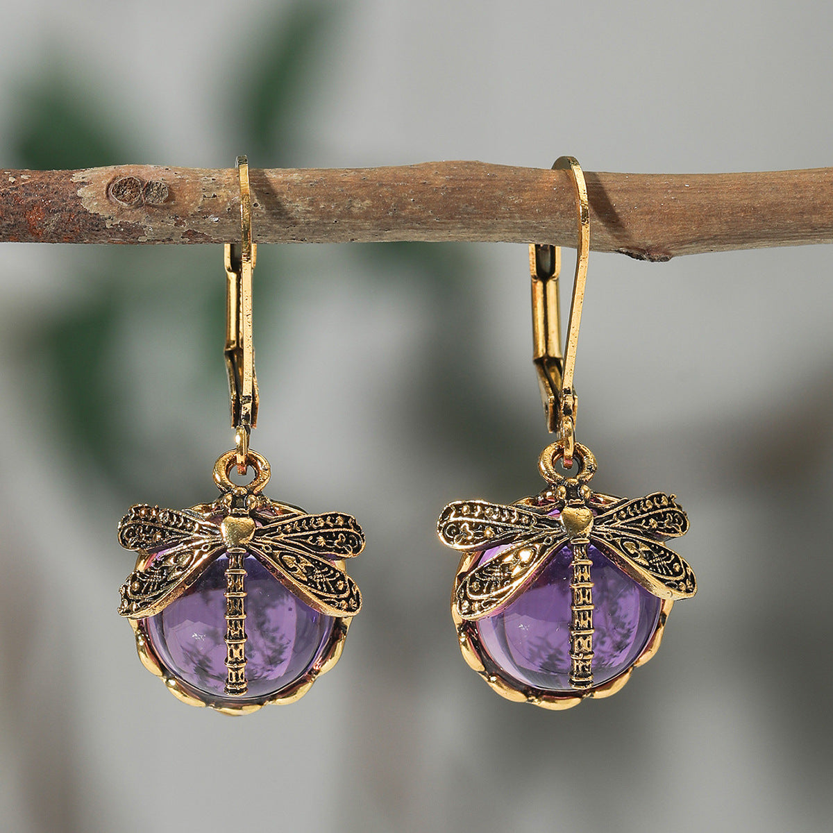 Dainty Dragonfly Crystal Earrings