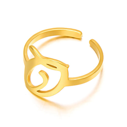 Adjustable Italic Cursive Letter Initial Ring