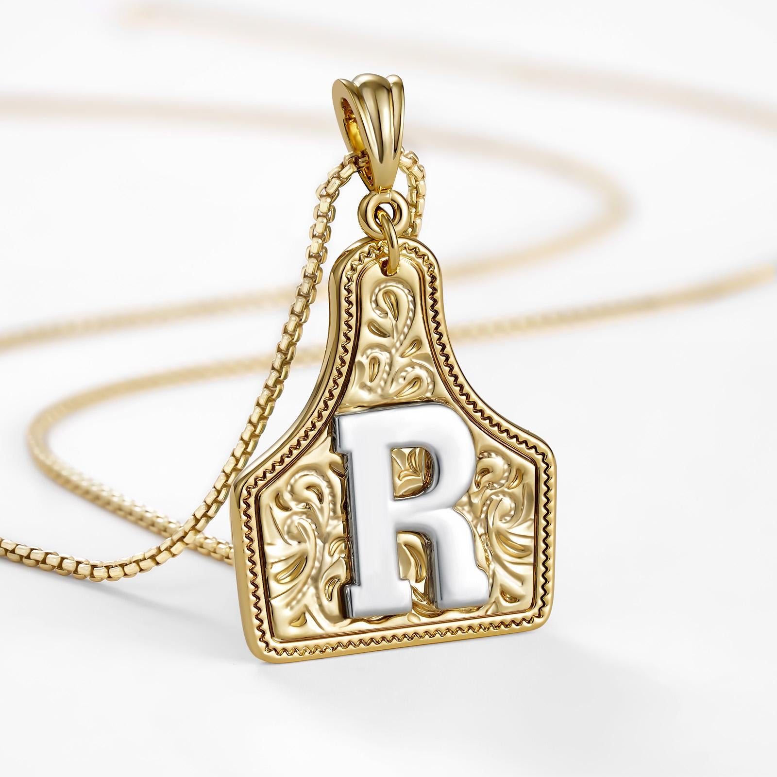 14k Elegant Cowgirl Initial Necklace