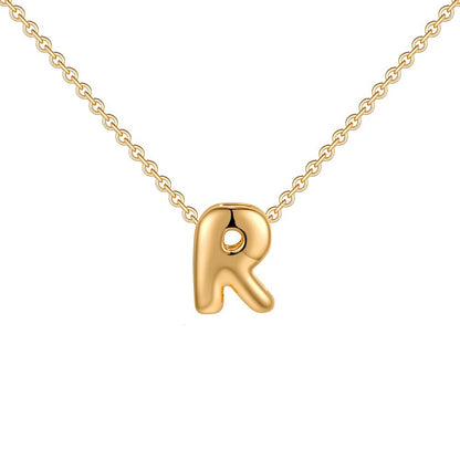 Dainty Bubble Letter Initial Necklace