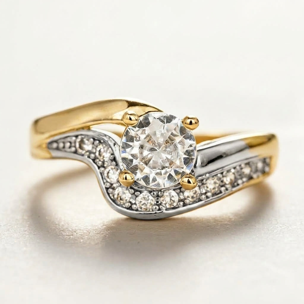 Luxe Pave Wrap Solitaire Ring