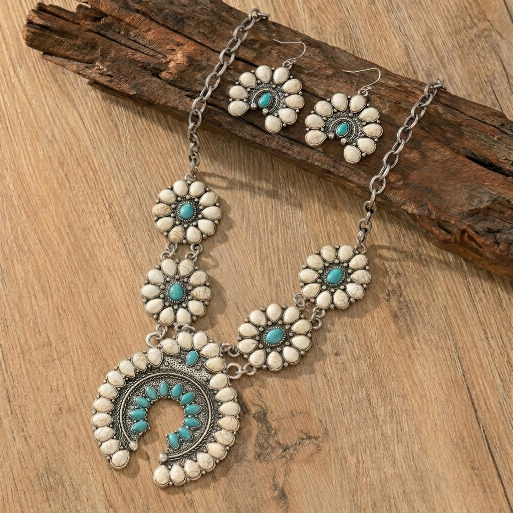 Classic Boho Necklace and Earrings Set