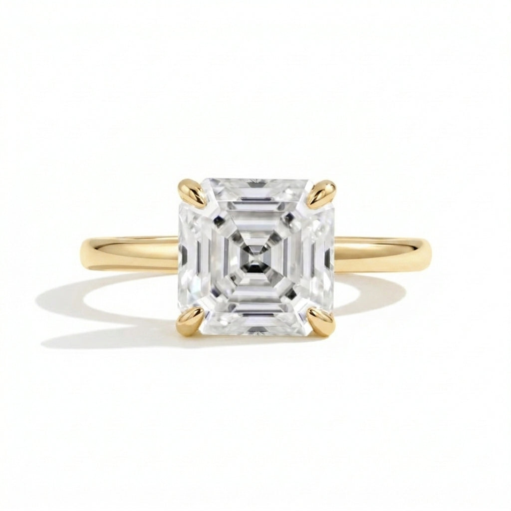 S925 Asscher Cut Moissanite Ring
