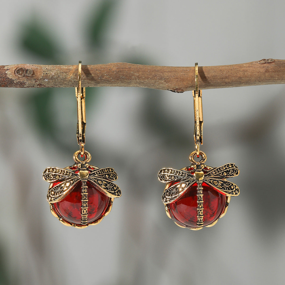 Dainty Dragonfly Crystal Earrings