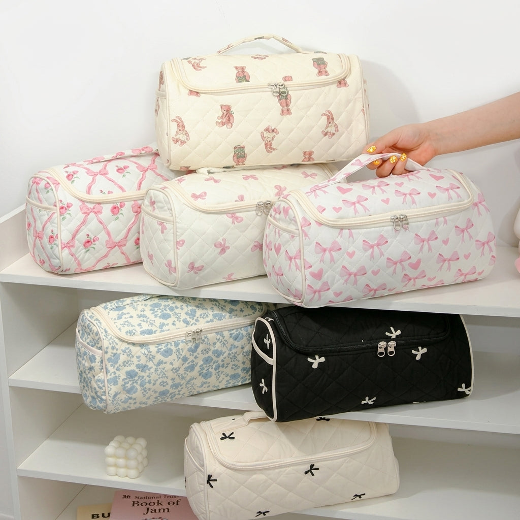 Quilted Cosmetic & Hair Dryer Organizer Bag