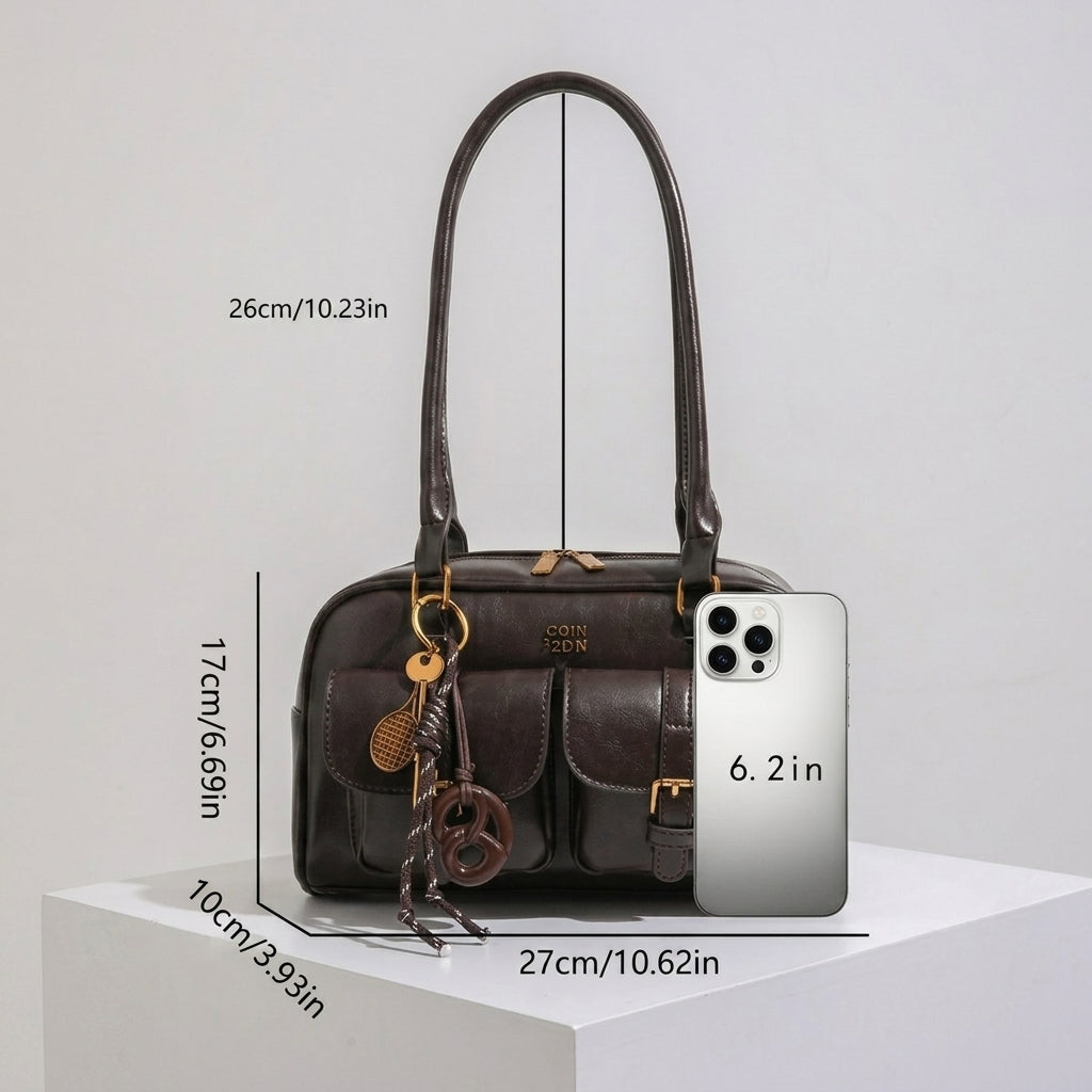 Double Front Pocket Shoulder Bag
