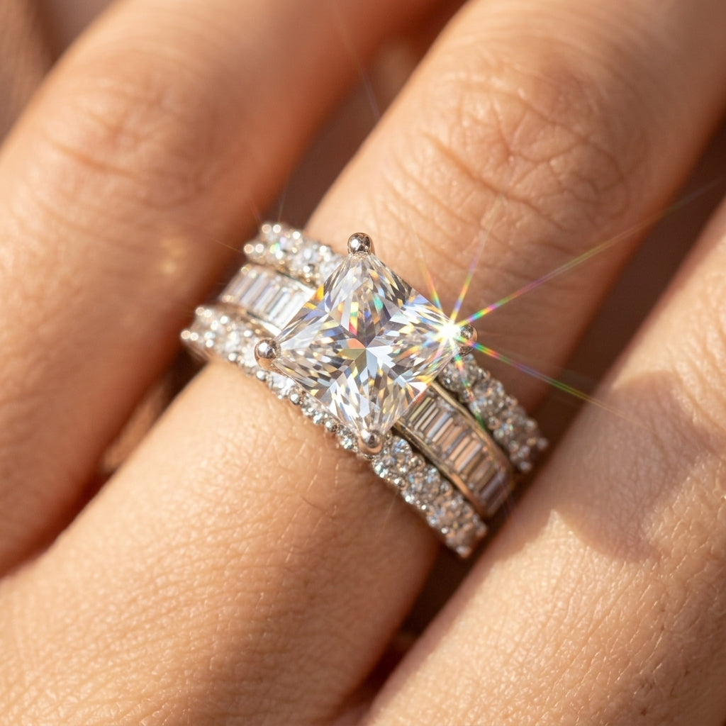 Statement Square Princess Cut Ring