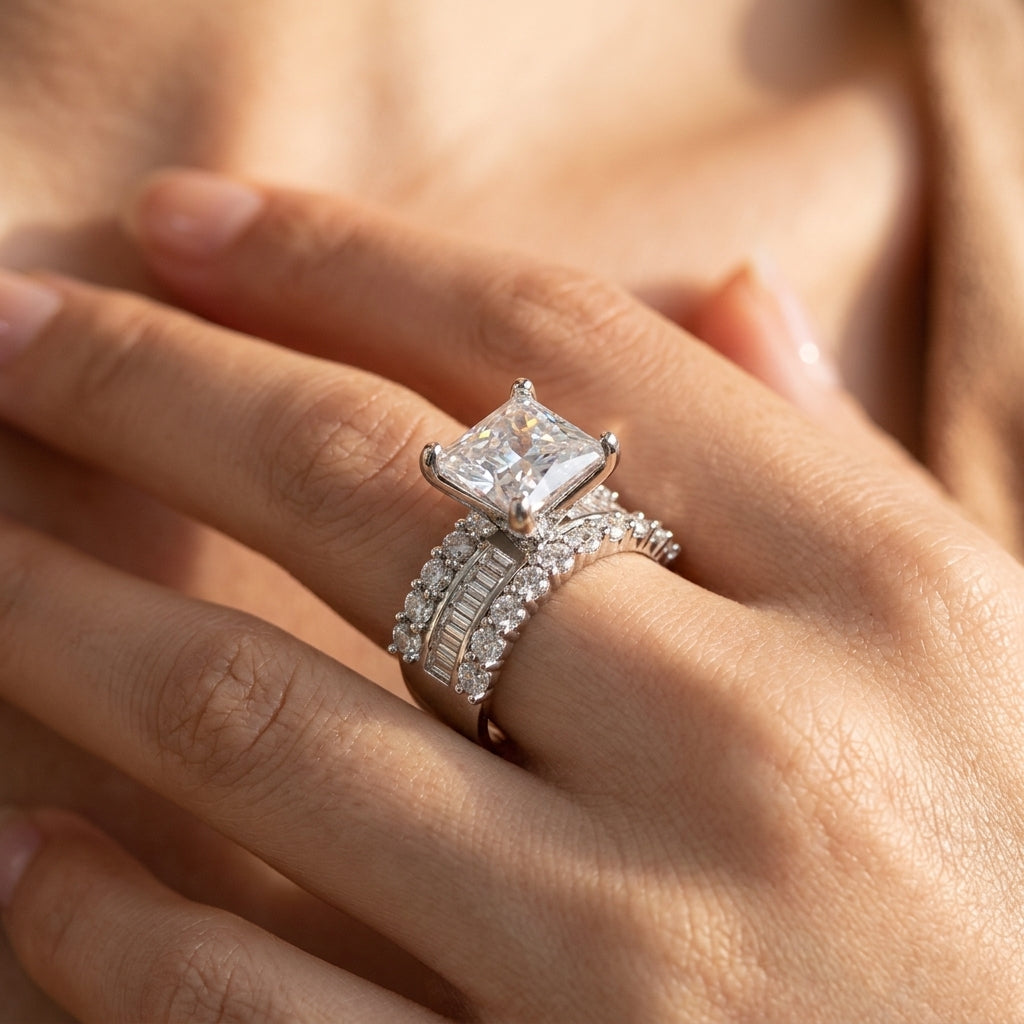 Statement Square Princess Cut Ring
