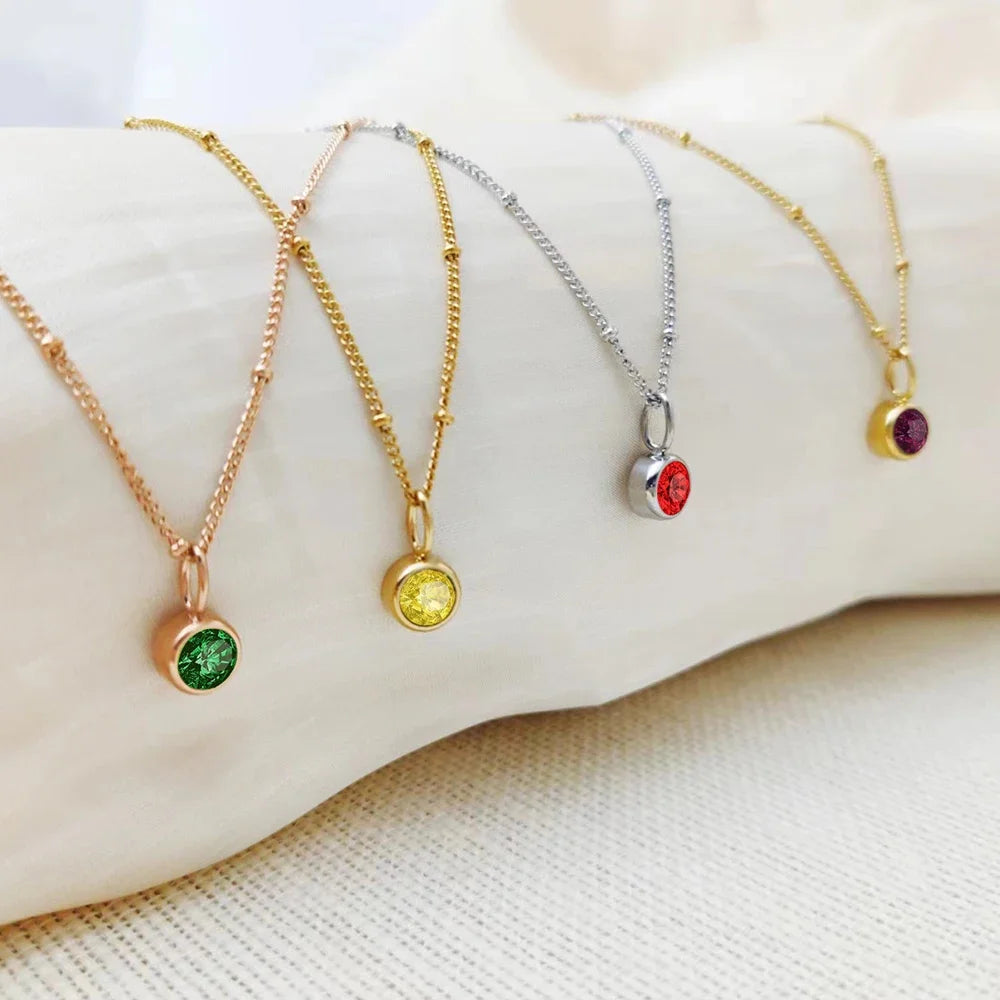 Dainty Birthstone Satellite Choker Necklace